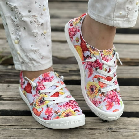 

Aueoeo Casual sneakers for women trendy Halloween Women s Flat Bottomed Low-cut Canvas Shoes One-foot Lazy Version Student Casual Flat Shoes