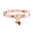 thumbnail image 2 of Goowood Cat Collar Breakaway Cotton with Strawberry Print and White Heart Pendant Cute Safety Collar with Bell for Girl and Boy Cats, 2 of 6