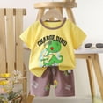 thumbnail image 2 of UAYOTSE Baby Boys Girls Summer Outfits Set Clothes 6M 1T 2T 3T Toddler Boys Short Sleeve Tops and Elastic shorts 2 Piece Casual Summer Clothing for Kids Boys Girls,Sizes 5-6 Years, 2 of 4
