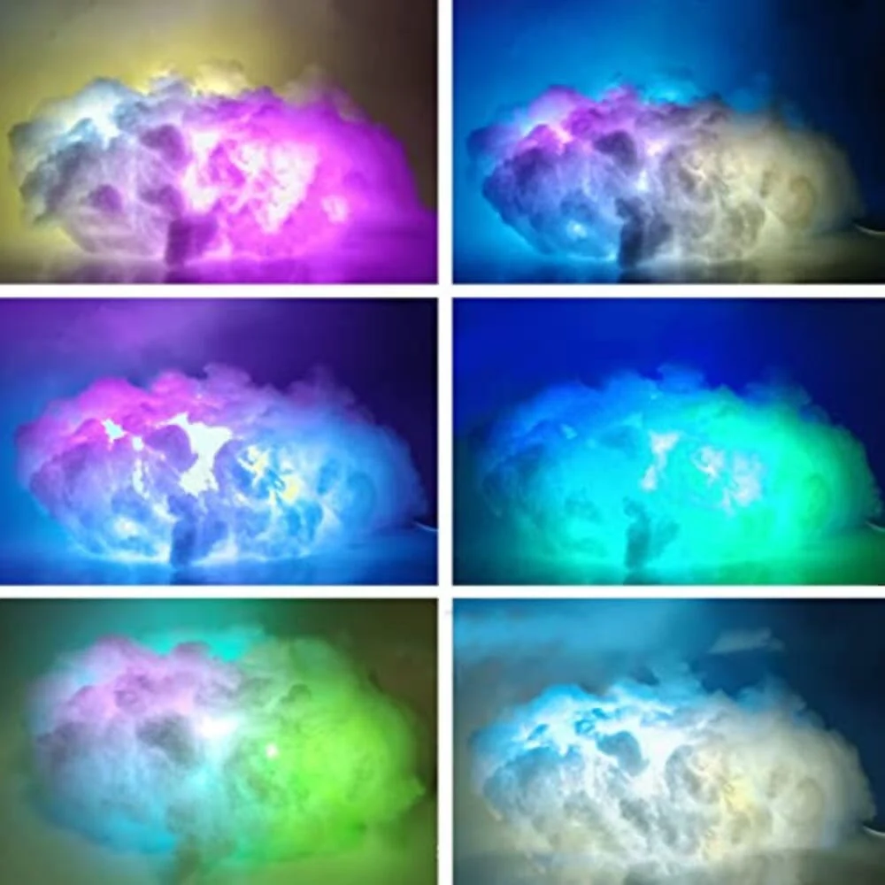 VIVIHEYDAY RGB Cloud Lightning Light, USB Floating Ceiling Lights, App Remote Control Music Sync