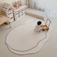 thumbnail image 2 of Thickened Machine Washable Milky White Irregular Shape Area Rug 80x120cm, 2 of 6