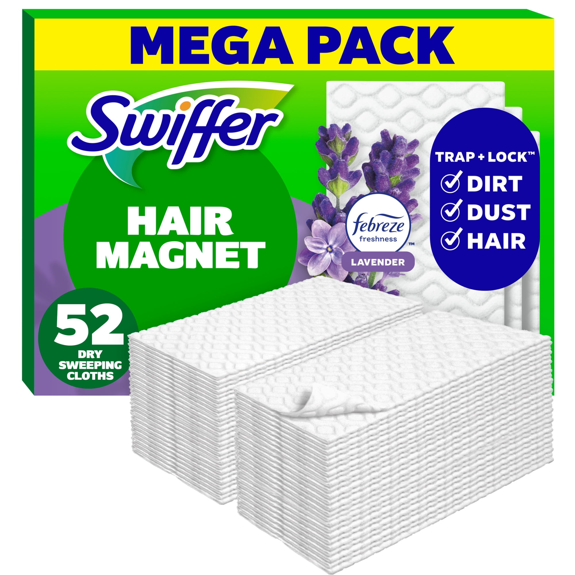 Swiffer Sweeper Dry Pad Refill, Lavender Scent, 52 Count