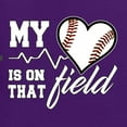 thumbnail image 2 of Wild Bobby, My Heart Is On That Baseball Field, Sports, Women Graphic Long Sleeve Tee, Purple, Medium, 2 of 4