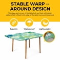 thumbnail image 4 of Easter Rabbit Silhouette Table Cloths for 5 Foot Rectangle Tables, Spring Bunny Blue Green Ombre Patio Waterproof Elastic Fitted Tablecloths, Washable Rectangular Table Cover for Camping, 4 of 8