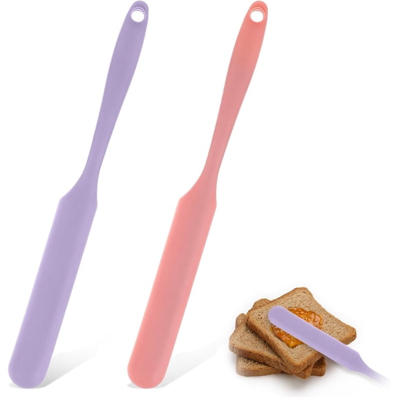 2 Pcs Mini Spatula Silicone, Small Spatulas for Kitchen Use, Heat Resistant Rubber Spatulas Non-Stick Baking Spatula Silicone Kitchen Utensils, Kitchen Spatula for Baking, Cooking, and Mixing