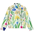 thumbnail image 4 of Jackets for Women Winter Coat Jackets Flannel Stand Collar Jacket(Vibrant Floral Summer Garden Art,Size:S-4XL), 4 of 7