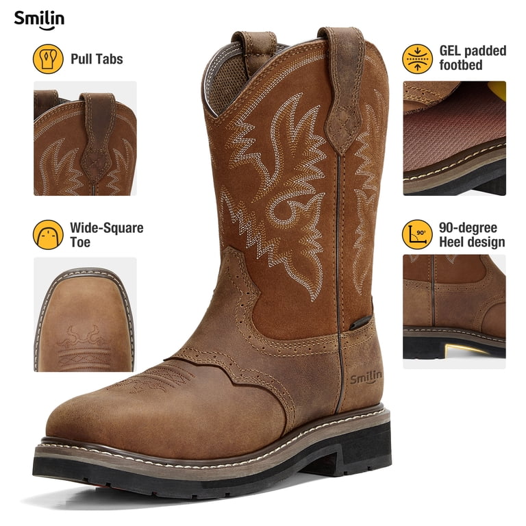 Smilin Men's Steel Toe Western Work Boot photo 8