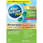 Alka-Seltzer Plus Powermax Severe Sinus, Allergy & Cough Medicine, Liquid Gels, 24 Count