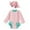r-56Pink92, variant on HAYIMI Child Swimwear Baby Girls Swimsuit Solid Color Bowknot Long Sleeve Swimsuit Romper With Hat Bathing Suit Beach Rash Guard Relaxed Fit Summer Kids Swim Wear