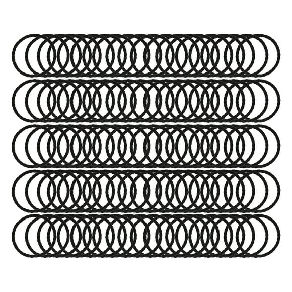 100 Pcs Cuerdas para el cabello con patrón espiral para mujeres y niñas en negro