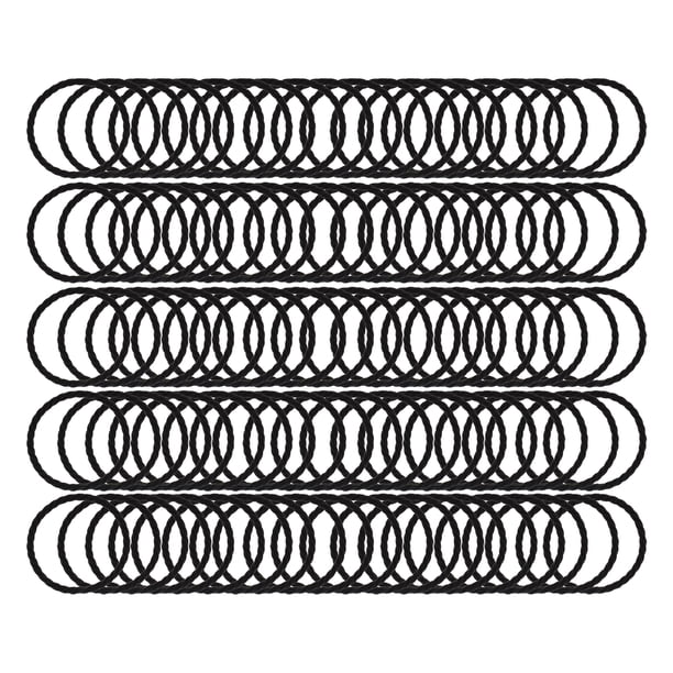 100 Pcs Cuerdas para el cabello con patrón espiral para mujeres y niñas en negro