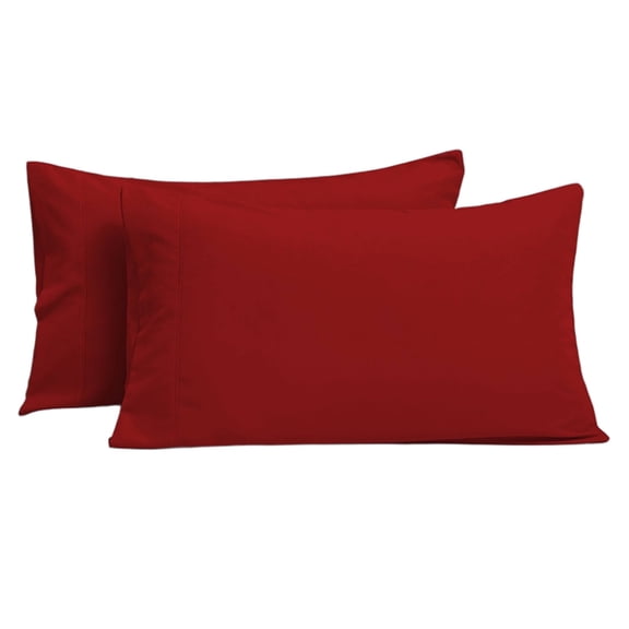 AUQ 2Pcs Red Pillow Cases Set of 2，Soft Red Pillow Cases,Breathable Queen Size Pillow Case,Red