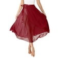 thumbnail image 2 of ZALDITA Women's Sheer Ballet Dance Wrap Skirts Lace-Up Lyrical Ballroom Dancing Long Skirt Burgundy One Size, 2 of 7