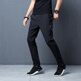 thumbnail image 2 of Men's Casual Pants Men's Straight Slim Casual Quick Drying Stretch Sweatpants Black XL, 2 of 5