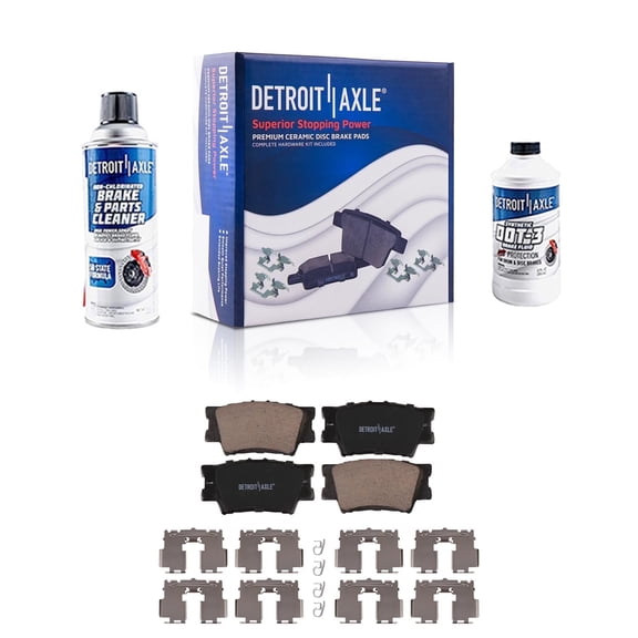 Detroit Axle - Rear Ceramic Brake Pads for Toyota Camry RAV4 Avalon Matrix Lexus ES300h ES350 HS250h Brake Pads Replacement