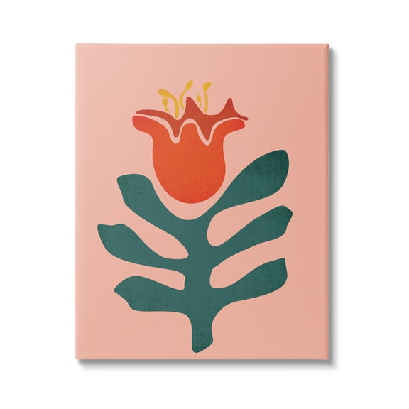 Stupell Industries Modern Tulip Flower Bud Abstract Cutout Shapes Graphic Art Gallery Wrapped Canvas Print Wall Art, Design by JJ Design House LLC