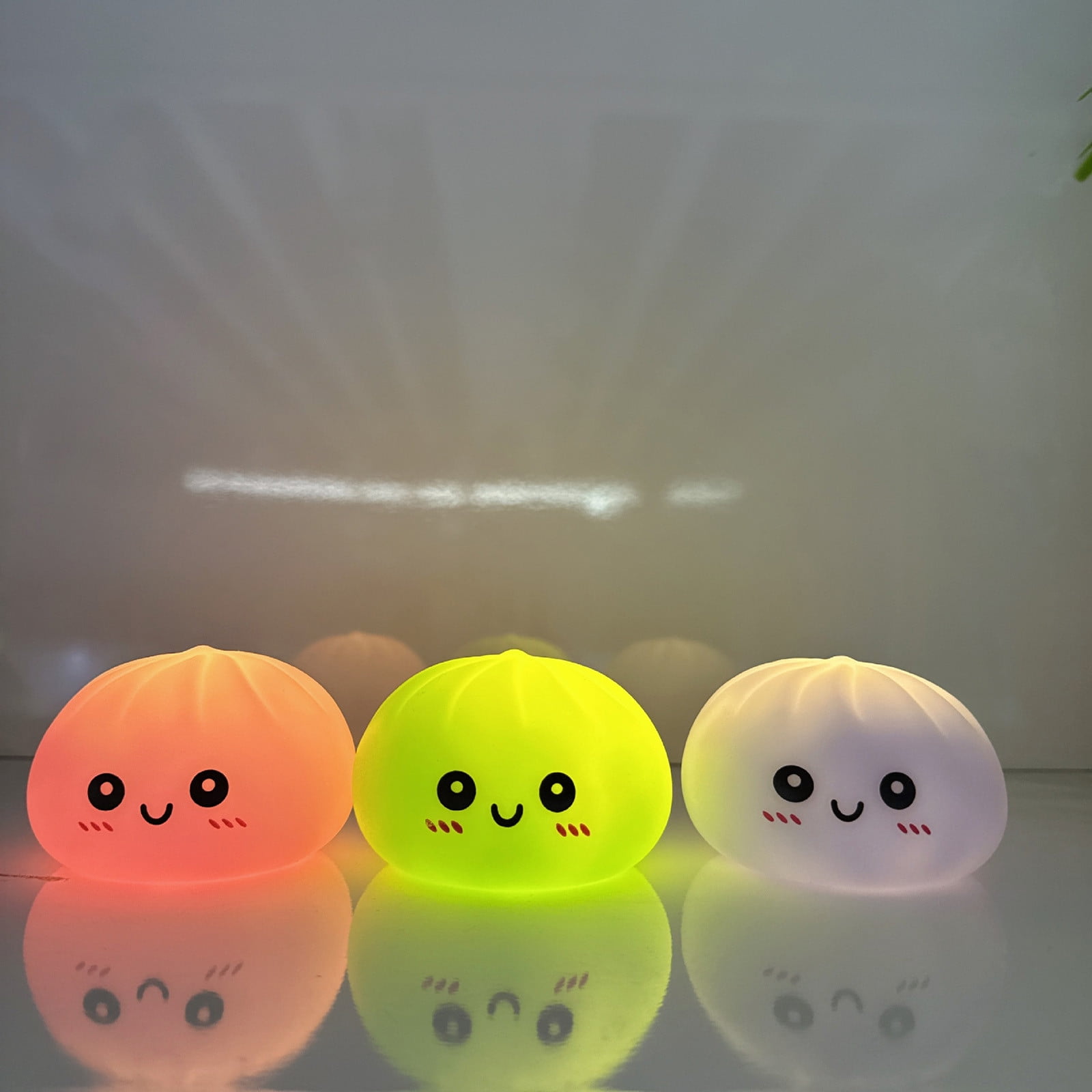 12 Pcs Glowing Cute Dumpling Stress Ball Set, Mystery Decompression Illuminated Bun with Steamed Box, Slow Rising Squeeze Ball for Anxiety Tension Relief, Fidget Sensory T-oy