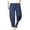 Blue, variant on Migroa Men's Casual Cotton Linen Pants Yoga Beach Loose Fit Casual Elastic Waist Drawstring Summer Harem Baggy Trousers with Pockets Casual Summer Beach Pants Black L