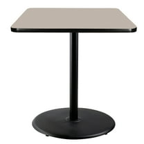 Hampden Furnishings Bennet Collection Steel Frame 36" Square Top, Round Base, 42" Height, Cafe Table, Black Frame/Grey Nebula Top