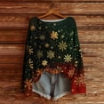 thumbnail image 2 of Horkkom Christmas Sweaters for Women Xmas Snowflakes Print Ugly Sweater Party Holiday Long Sleeve Sweaters XXL, 2 of 5