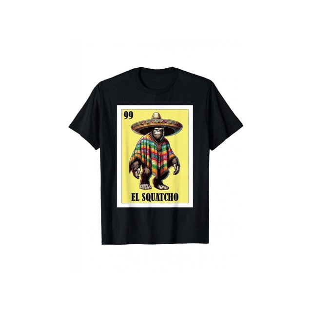 funny vintage 100% Pure Cotton Men'S Heat Transfer Printed T-shirtel Squatcho Funny Mexican Design T-shirt-100%