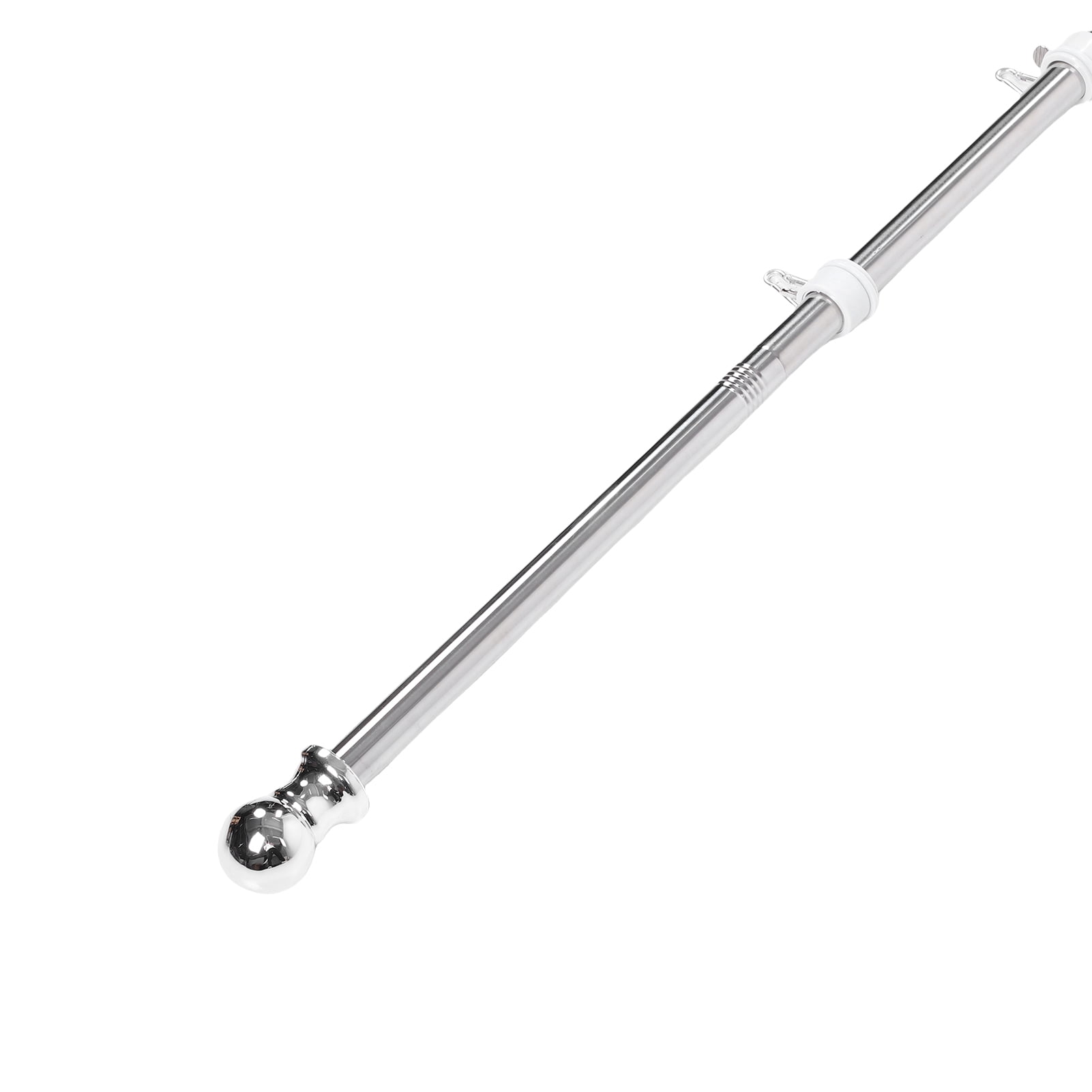 M Buder 6FT Flag Pole Kit Stainless Steel Anti Tangling Spinning Flagpole for House, 1 Inch Diameter Weather Proof Wall Mounted Metal Flag Pole Outside, Silver (1.8m / 70.8 in)