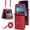 Red, variant on For Motorola Razr 40 Ultra PU Leather Case, Stylish Crossbody Strap Wristband Card Slots Magnetic Snap RFID Blocking Drop Protective Rugged Case for Motorola Razr 40 Ultra, Black