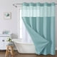 thumbnail image 4 of Cortina de ducha, cortinas opacas con diseño de estrella, lisa, doble anilla grande, reversible, para baños, de poliéster resistente., 4 of 5