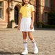 thumbnail image 5 of Odeerbi Niñas 3 Piezas Preppy Vestido Tenis Camisa de Golf y Falda Plisada Con Set de Uniforme de La Escuela de Las Medias, 5 of 9