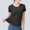 Black, variant on ClodeEU Womens Crewneck Short Sleeve Fit Tee ,Breathable Solid Color T-Shirt Yellow,Womens Plus XL