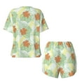 thumbnail image 6 of "Wukai Tropical Flowers Women's Pajama Set - Short-Sleeve Top and Shorts with Elastic Waistband and Pockets for Loungewear, Yoga, and Casual Wear-, 6 of 8