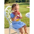 thumbnail image 3 of BemeyourBBs Toddler Baby Girls Back to School Dress Baby First Day of School Kindergarten Outfit Baby Girl Summer Dress Apple Bookbag Pencil Embroidery Short Sleeve Peter Pan Doll Collar Casual Dress, 3 of 9