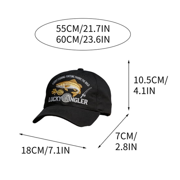 Fishing Hats for Men Washed Distressed Baseball Cap with Lucky Clover Patch Beige