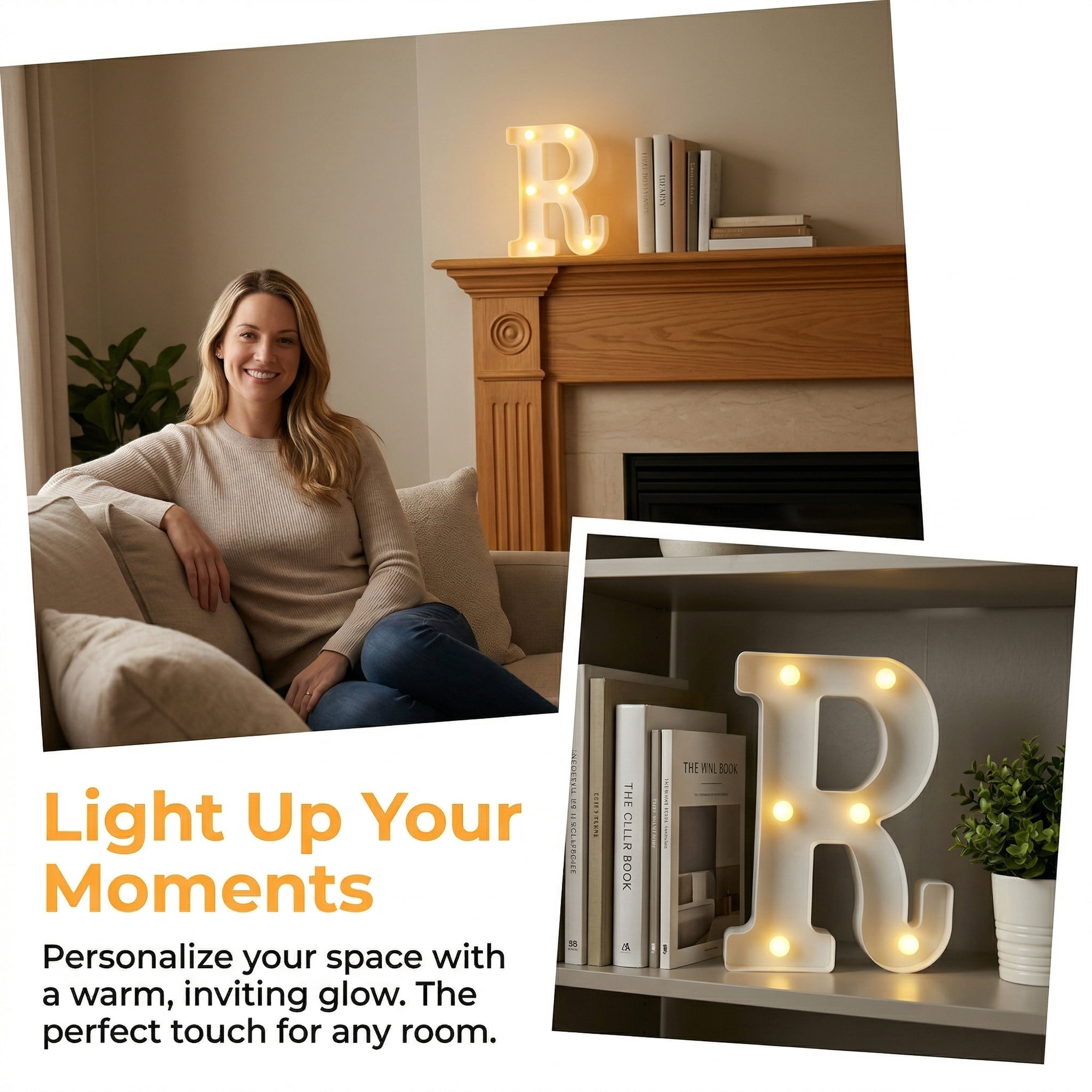 Unique Bargains Marquee Letters With Lights LED Light Up Signs Letter R 5.5"L x 1.3"W x 8.1"H