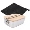 thumbnail image 1 of Caja de almuerzo con cubierta de bambú Sailing contenedor portátil de comida de picnic de acero inoxidable 304, 1 of 10