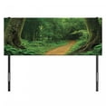 thumbnail image 3 of Tropical Headboard, Tropical Jungle Forest Trees Pathway Foliage Wilderness Nature Landscape Picture, Upholstered Decorative Metal Bed Headboard with Memory Foam, Full Size, Green Brown, by Ambesonne, 3 of 4