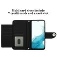thumbnail image 3 of for Samsung Galaxy S21 FE Wallet Case, Elegant Card Holder Cash Slot PU Leather Kickstand Wrist Strap Wallet Shockproof Protective Flip Women Girls Case Cover for Samsung Galaxy S21 FE, Black, 3 of 7