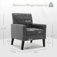 thumbnail image 3 of Dycanpo 18.5"H Gray Modern Linen Accent Chairs Set of 2, Upholstered Armchairs for Home Living Room, 3 of 7