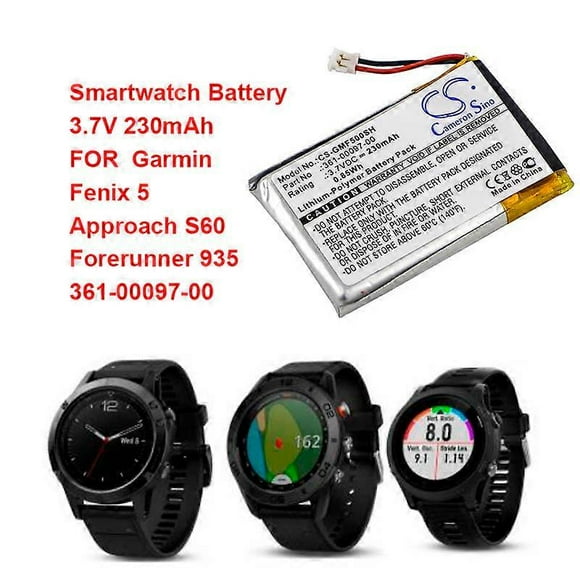 Smartwatch Battery 230mAh For Garmin Fenix 5 Approach S60 Forerunner 935 361-00097-00Black