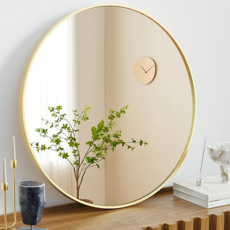 EDX Wall Round Mirror   30IN Diameter  Gold