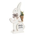 thumbnail image 1 of Pink Adorno De Pascua Feliz Conejito De Madera con Flor En La Espalda para Manualidades Creativas para El Hogar Dormitorio Sala De Estar Decoración De Mesa De Comedor Suministros, 1 of 4