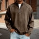 thumbnail image 5 of Ceisia Men's Vintage Washed Denim Quarter-Zip Sweatshirt | Loose Drop-Shoulder Stand Collar Pullover Gifts, 5 of 7