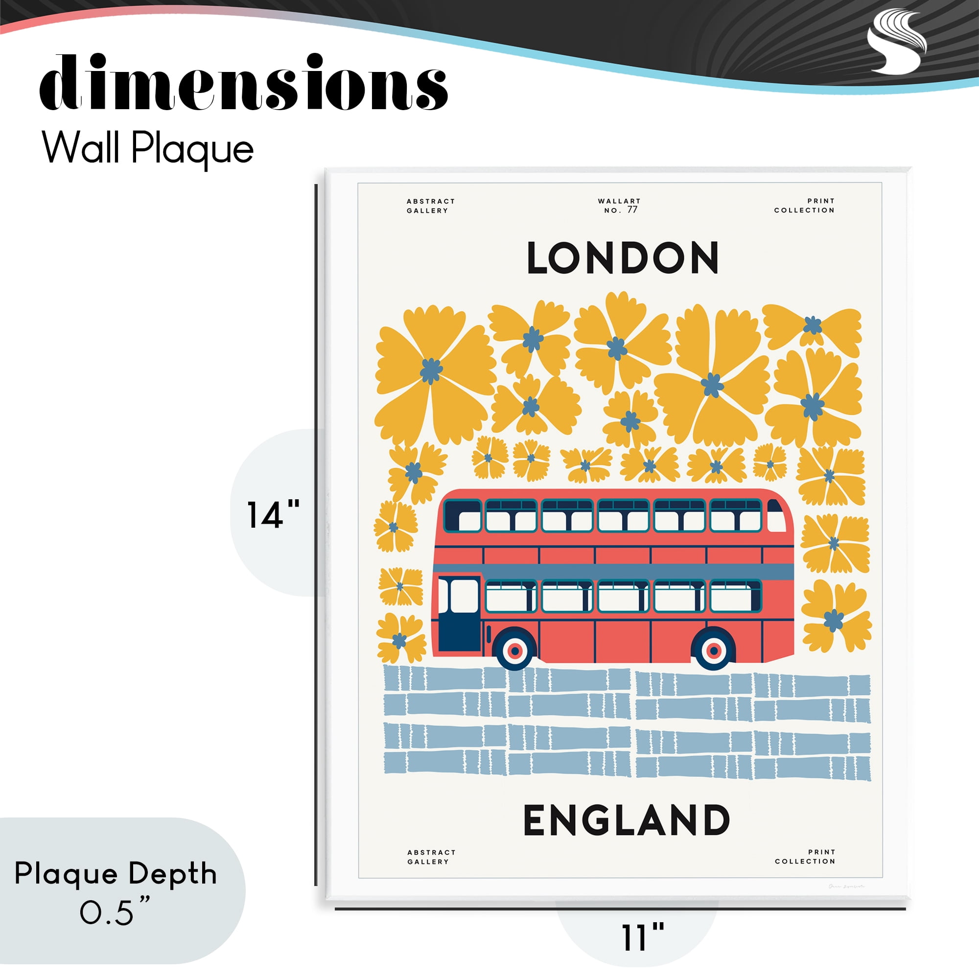 Stupell Industries Groovy London Bus Wall Plaque Art, design by Omar Escalante