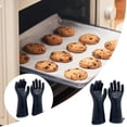 thumbnail image 3 of Liquid Silicone Oven Gloves, 500° High Heat Resistant Waterproof Gloves for Cooking, Baking & Grilling,Gray,X-Large, 3 of 4