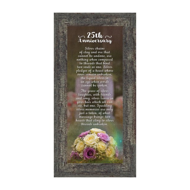 25th Wedding Anniversary Gifts For Couples 25th Anniversary Gift For Husband Or Wife Silver 25th Anniversary Card 25th Anniversary Table Decorations Poem For A Couples Silver Anniversary 7311 Walmart Com