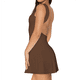 thumbnail image 3 of Vestido Mini de Verano Sin Mangas con Cuello para Mujer, Ajustado, para Fiestas y Clubes, Color Café L, 3 of 7