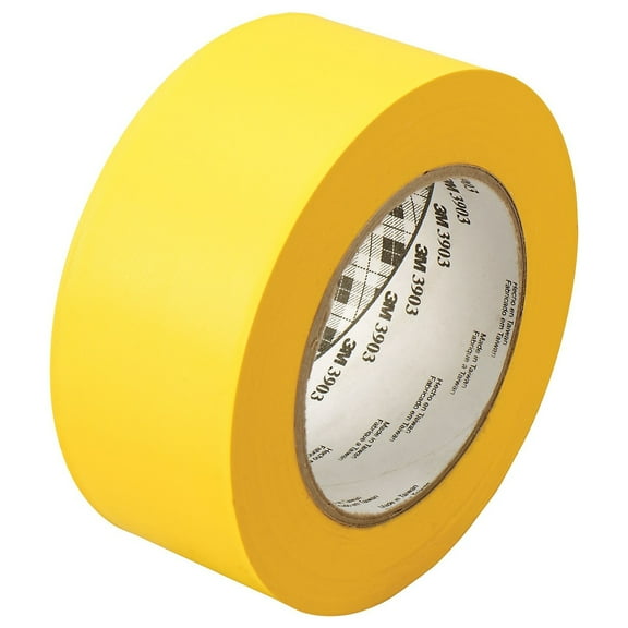 3M Duct Tape, Vinyl Yellow,2 in x 50 yd, 6.5 mil, 0.80 oz