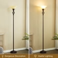 thumbnail image 7 of NATYSWAN Floor Lamp for Living Room, 72" Modern Bedroom Standing Lamp with 8W LED Bulb, 3000K Eye Protection Torchiere for Bedroom, Office, Living Room (Red Brown), 7 of 7