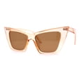 thumbnail image 3 of Womens Gothic Square Cat Eye Retro Fashion Sunglasses Peach Brown, 3 of 4