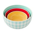 thumbnail image 2 of The Pioneer Woman 3-Piece Floral Check Ceramic Lidded Bowl Set, 2 of 5